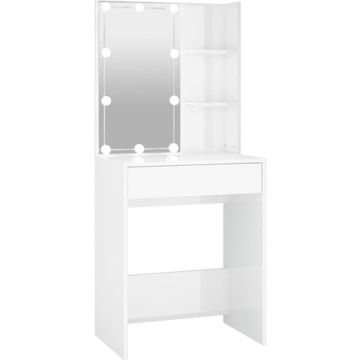 vidaXL Kaptafel met LED-verlichting 60x40x140 cm hoogglans wit