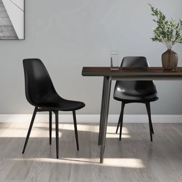 vidaXL Eetkamerstoelen 2 st PP zwart