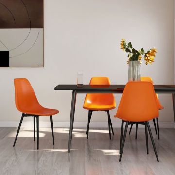 vidaXL Eetkamerstoelen 4 st PP oranje