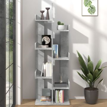 vidaXL Boekenkast 48x25,5x140 cm spaanplaat betongrijs