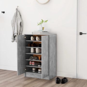 vidaXL Schoenenkast 60x35x92 cm spaanplaat betongrijs