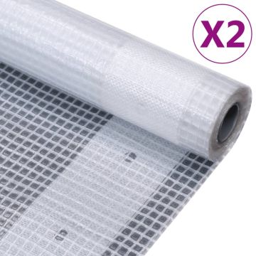 vidaXL Dekzeilen 2 st Leno 260 g/m² 4x15 m wit