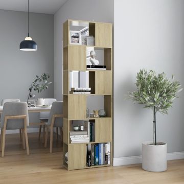 vidaXL Boekenkast/kamerscherm 60x24x186 cm spaanplaat sonoma eiken