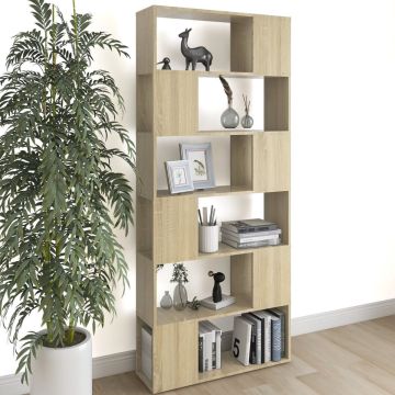 vidaXL Boekenkast/kamerscherm 80x24x186 cm spaanplaat sonoma eiken