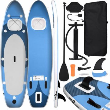 vidaXL Stand Up Paddleboardset opblaasbaar 330x76x10 cm zeeblauw