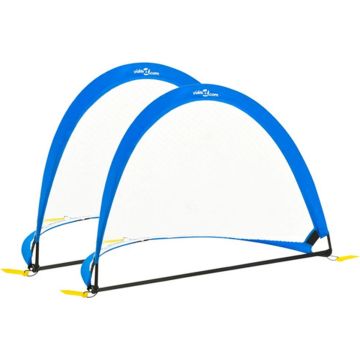 vidaXL 2 st Kindervoetbaldoelen met opbergtas 119x82x84,5 cm