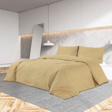 vidaXL Dekbedovertrekset lichtgewicht 140x200 cm microvezel taupe