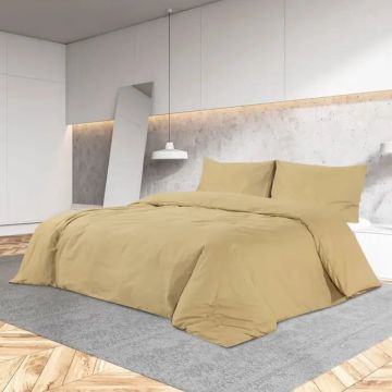 vidaXL Dekbedovertrekset lichtgewicht 240x220 cm microvezel taupe