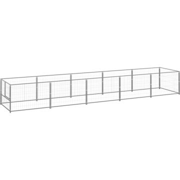 vidaXL Hondenkennel 5 m² staal zilverkleurig