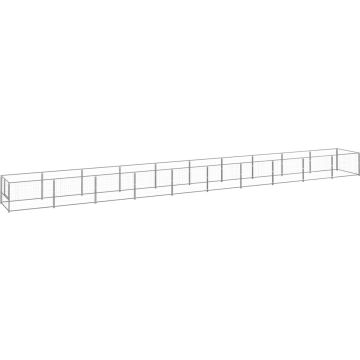 vidaXL Hondenkennel 10 m² staal zilverkleurig