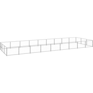 vidaXL Hondenkennel 27 m² staal zilverkleurig