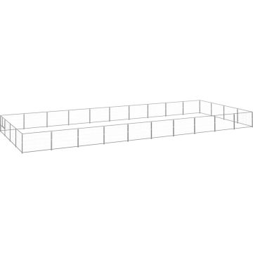 vidaXL Hondenkennel 40 m² staal zilverkleurig