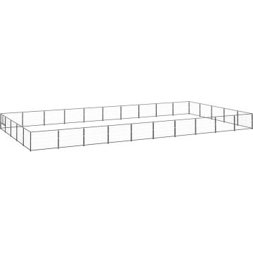 vidaXL Hondenkennel 50 m² staal zwart