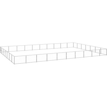 vidaXL Hondenkennel 70 m² staal zilverkleurig