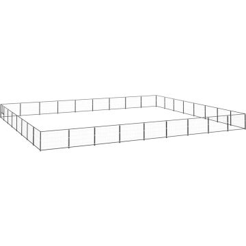 vidaXL Hondenkennel 72 m² staal zwart