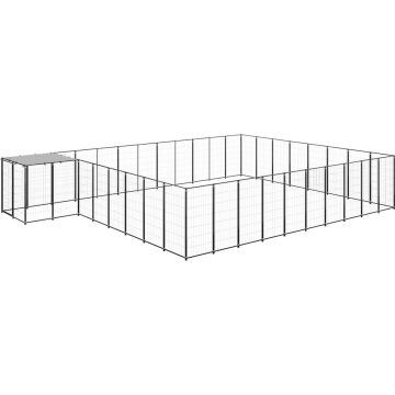 vidaXL Hondenkennel 25,41 m² staal zwart