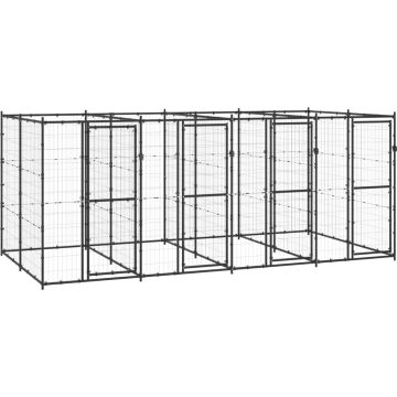 vidaXL Hondenkennel 9,68 m² staal