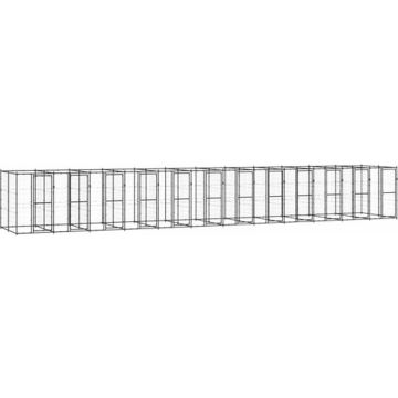 vidaXL Hondenkennel 29,04 m² staal