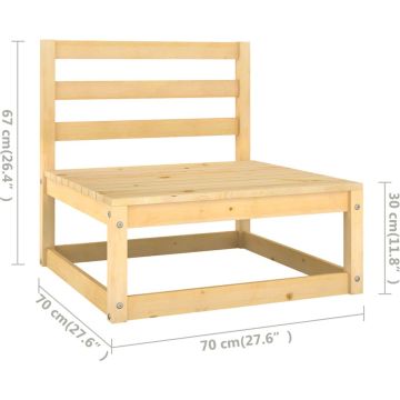 vidaXL 4-delige Loungeset met kussens massief grenenhout