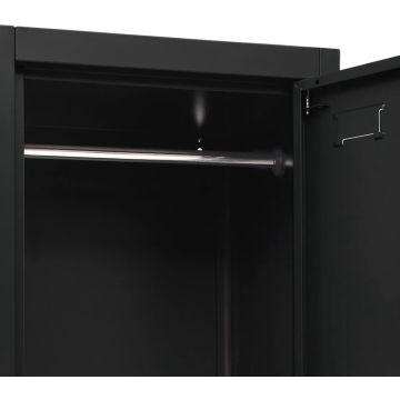 vidaXL Lockerkast 38x45x180 cm staal zwart