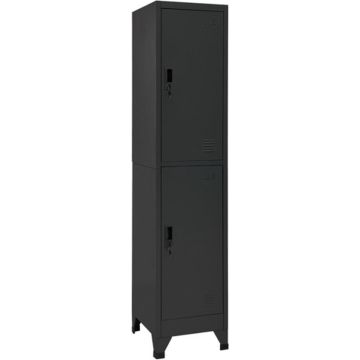 vidaXL Lockerkast 38x45x180 cm staal antracietkleurig