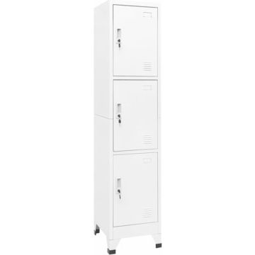 vidaXL Lockerkast 38x45x180 cm staal wit