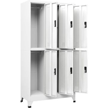 vidaXL Lockerkast 90x45x180 cm staal wit