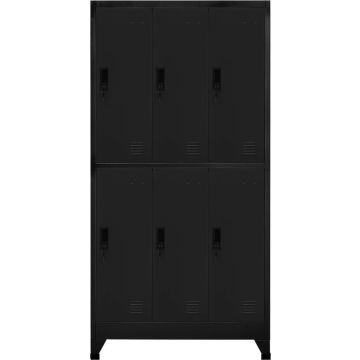 vidaXL Lockerkast 90x45x180 cm staal zwart