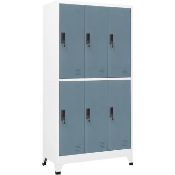 vidaXL Lockerkast 90x45x180 cm staal lichtgrijs en donkergrijs