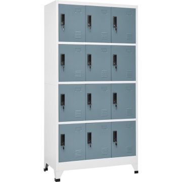 vidaXL Lockerkast 90x45x180 cm staal lichtgrijs en donkergrijs