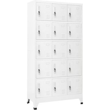 vidaXL Lockerkast 90x40x180 cm staal lichtgrijs