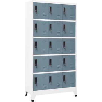 vidaXL Lockerkast 90x40x180 cm staal lichtgrijs en donkergrijs