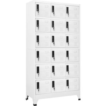 vidaXL Lockerkast 90x40x180 cm staal wit