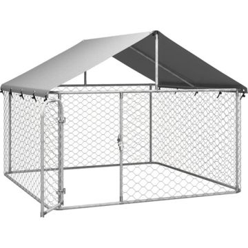 vidaXL Hondenkennel voor buiten met dak 200x200x150 cm