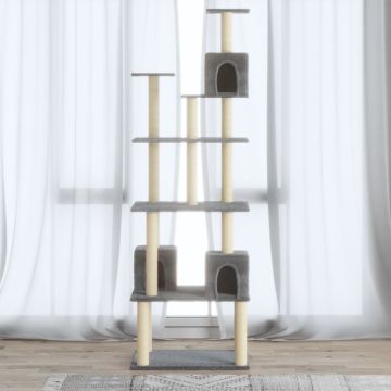 vidaXL Kattenmeubel met sisal krabpalen 188 cm lichtgrijs