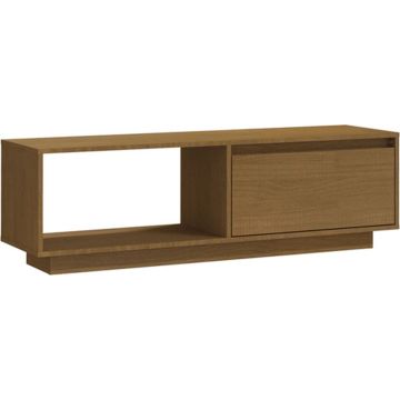 vidaXL Tv-meubel 110x30x33,5 cm massief grenenhout honingbruin