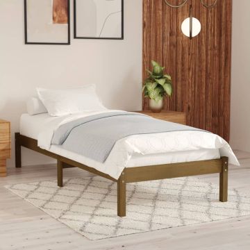 vidaXL Bedframe massief grenenhout honingbruin 100x200 cm