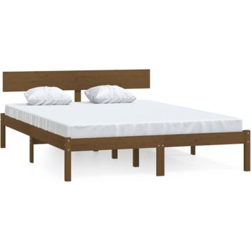 vidaXL Bedframe massief grenenhout honingbruin 120x200 cm