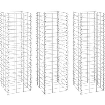 vidaXL Schanskorf plantenbakken 3 st verhoogd 30x30x100 cm ijzer