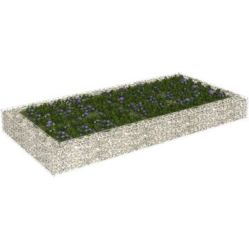 vidaXL Gabion plantenbak verhoogd 200x100x20 cm gegalvaniseerd staal