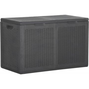 vidaXL Tuinbox 180 L PP rattan zwart