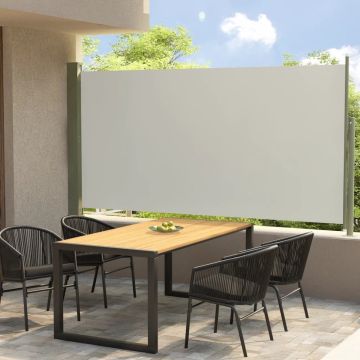 vidaXL Tuinscherm uittrekbaar 160x300 cm crèmekleurig