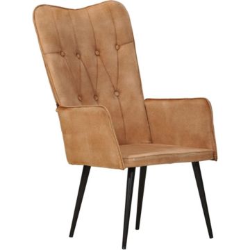 vidaXL Fauteuil canvas bruin