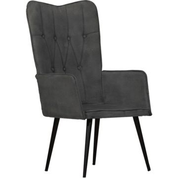 vidaXL Fauteuil canvas zwart