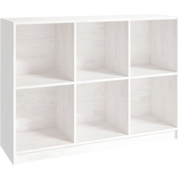 vidaXL Boekenkast 104x33x76 cm massief grenenhout wit