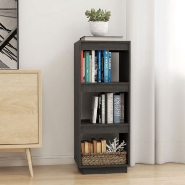 vidaXL Boekenkast/kamerscherm 40x35x103 cm massief grenenhout grijs