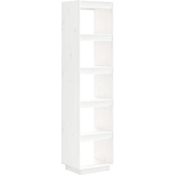 vidaXL Boekenkast/kamerscherm 40x35x167 cm massief grenenhout wit