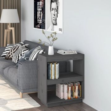 vidaXL Boekenkast 60x35x71 cm massief grenenhout grijs