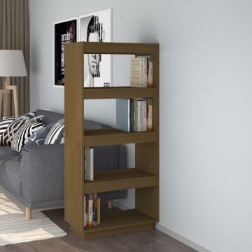 vidaXL Boekenkast/kamerscherm 60x35x135 cm grenenhout honingbruin