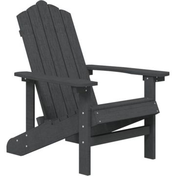 vidaXL Tuinstoel Adirondack HDPE antracietkleurig